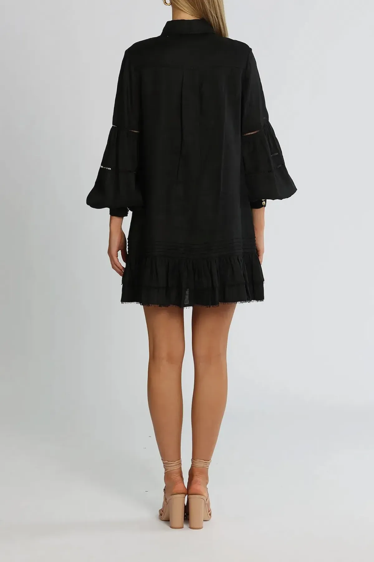 Aje Lotus Shirt Dress Mini Black Size AU 4  - Image 3