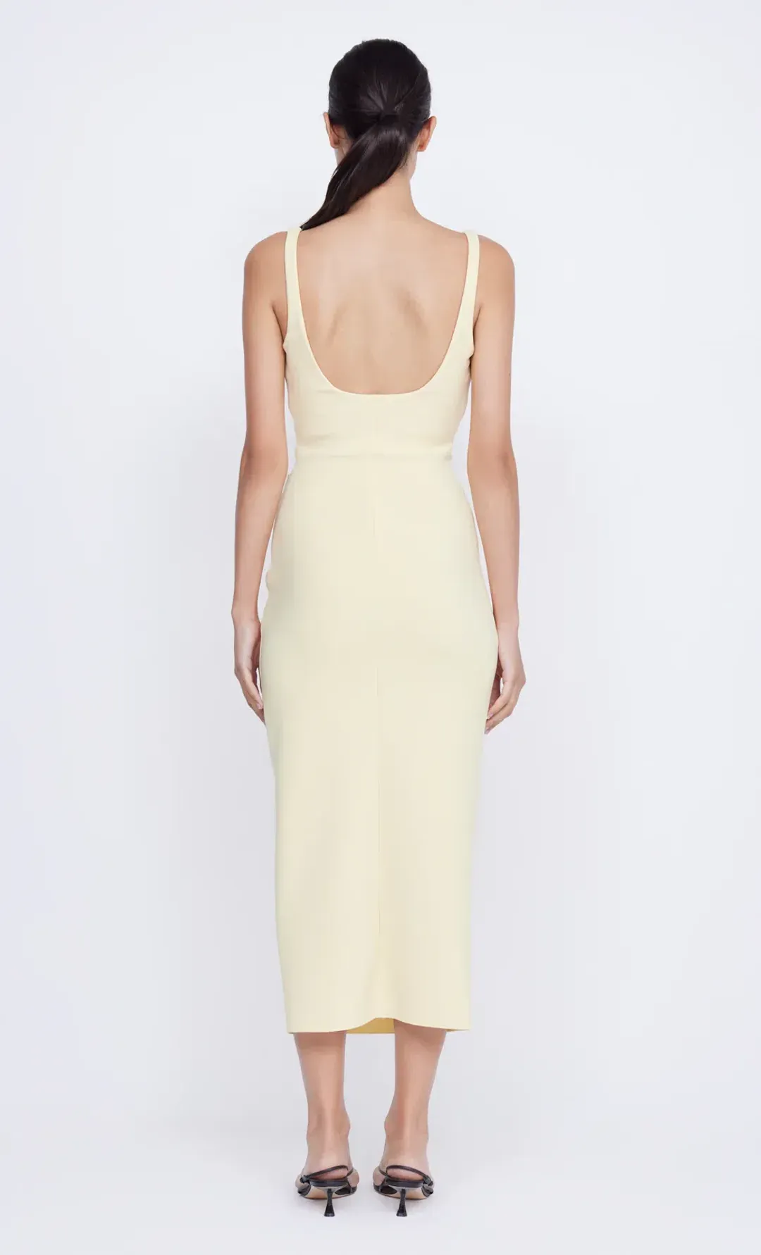 Bec & Bridge Karina Tuck Midi Dress Butter Yellow Size 6  for rent on The Volte - main image