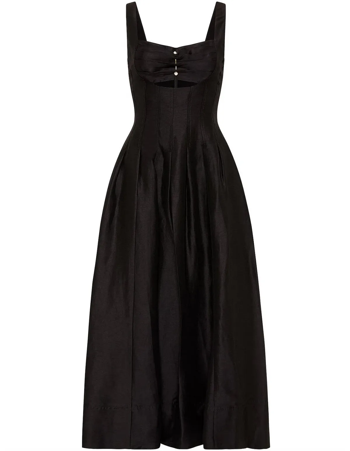 AJE Divinity Pearl Pin Midi Dress Black Size AU 6 - Image 5