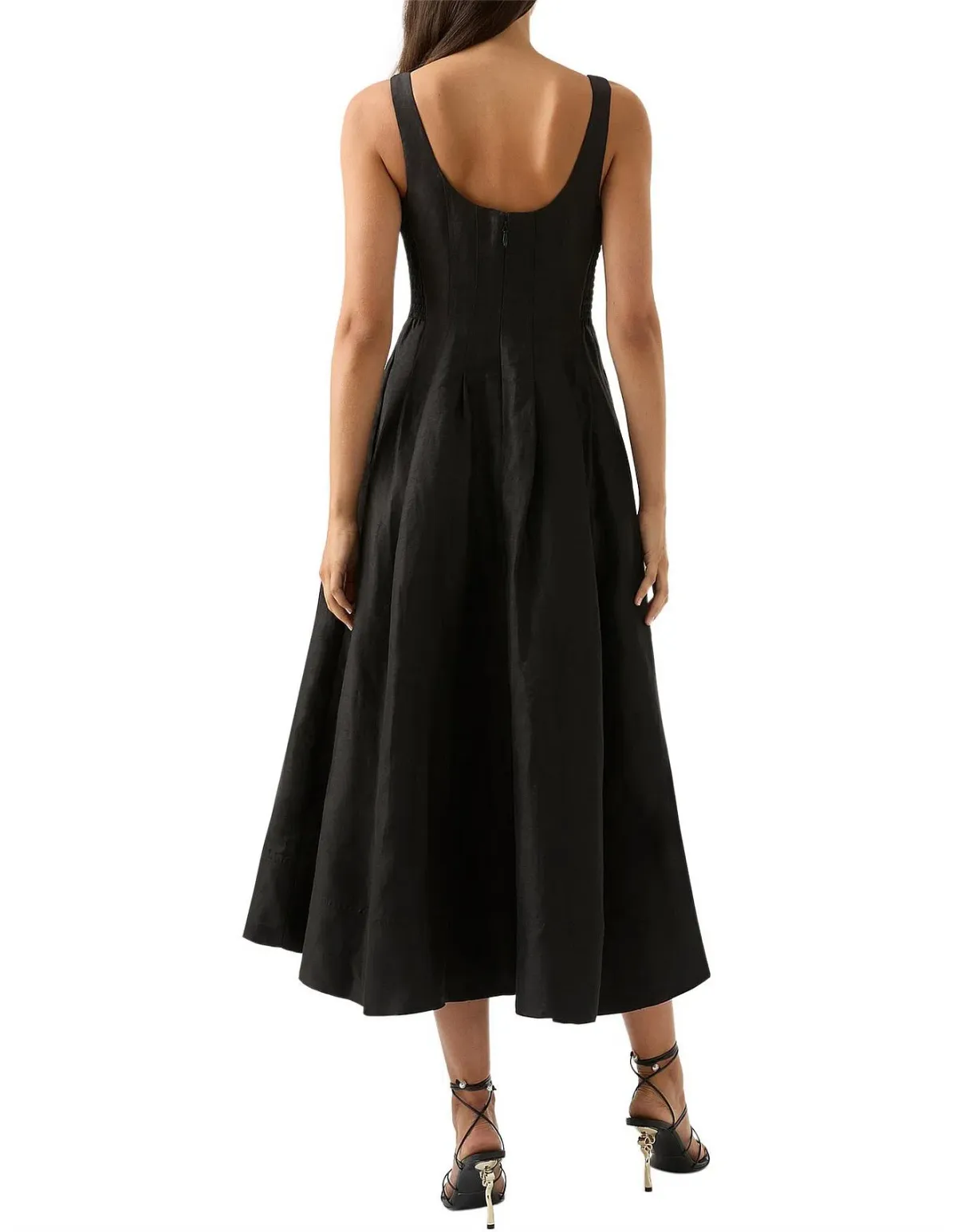 AJE Divinity Pearl Pin Midi Dress Black Size AU 6 - Image 4