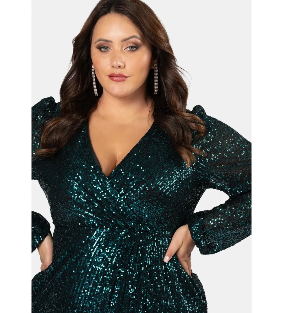 Curve Project by Pink Dusk All I Want Sequin Maxi Dress Green Size AU 18 for rent on The Volte - main image