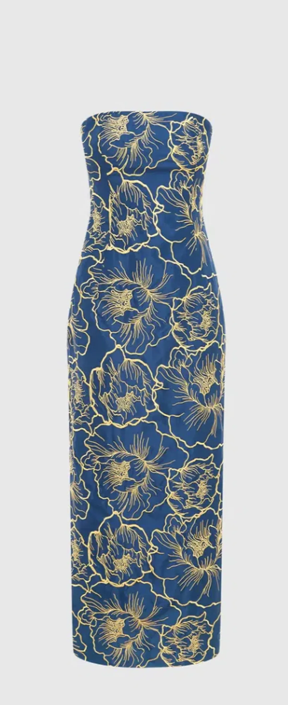 Leo Lin Rayna Bustier Maxi Dress Marine Blue Size 6 - Image 6