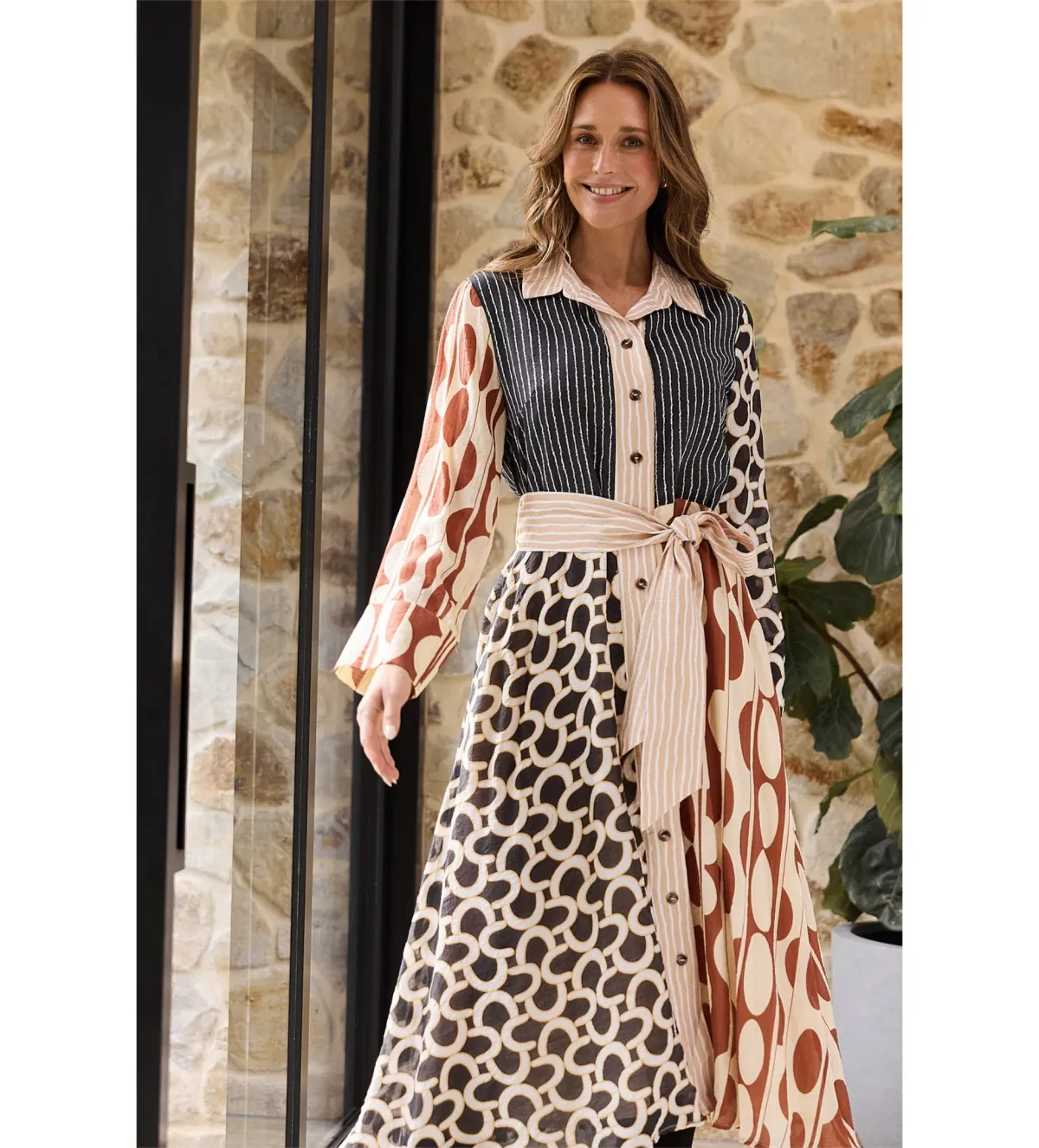 Brave + True Lucy Vienna Midi Dress Print Size M/AU 12 - Image 3