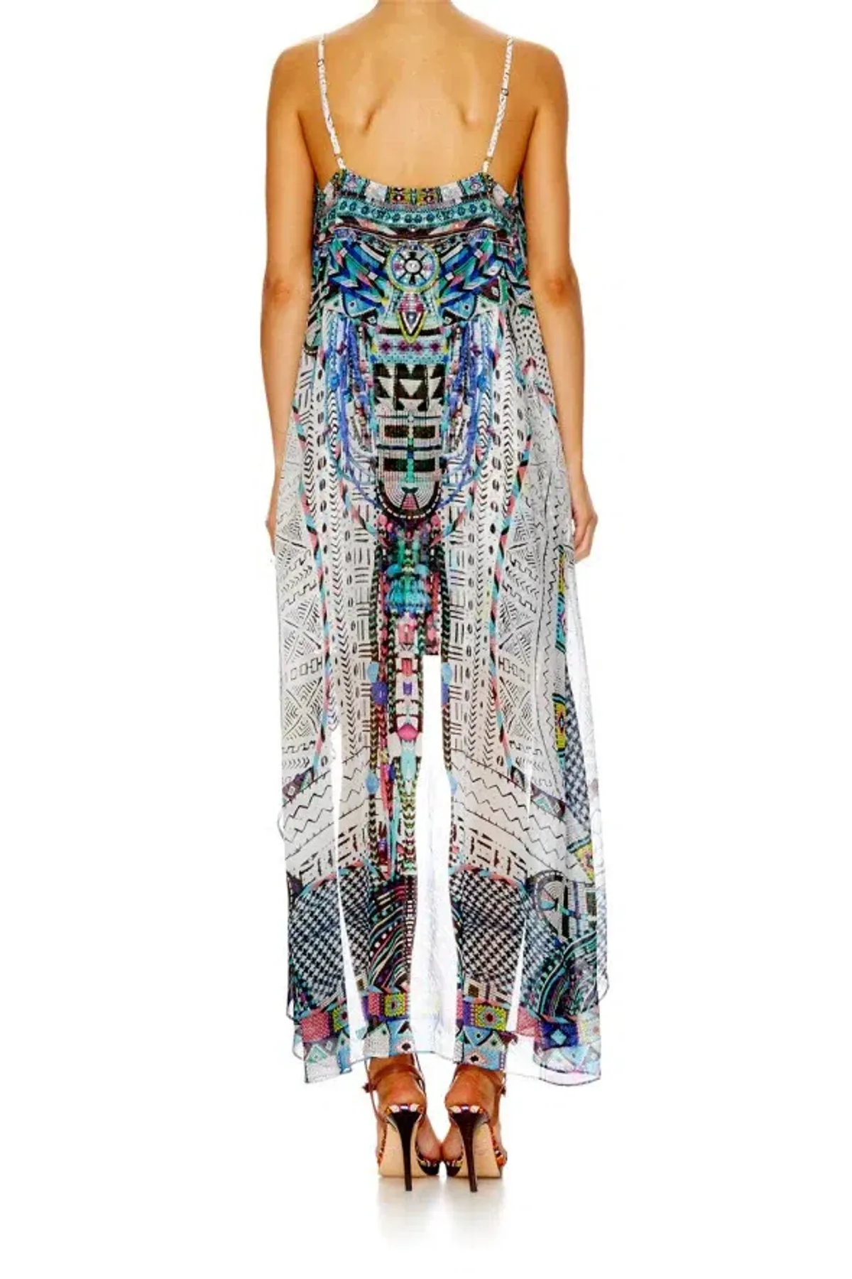 Camilla Maasai Mosh Mini Dress With Long Overlay Print Size 12 - Image 4