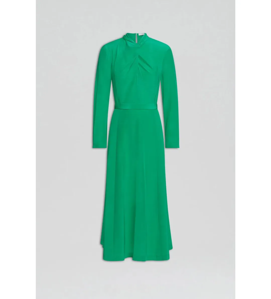 Scanlan Theodore Silk Drape Neck Midi Dress Emerald Size AU 6 for rent on The Volte - main image