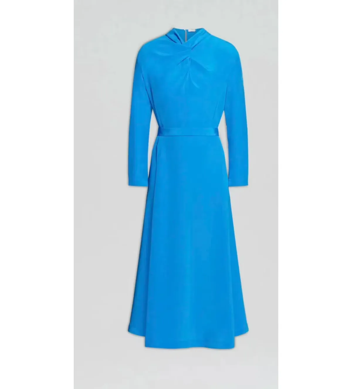 Scanlan Theodore Silk Drape Neck Dress Blue AU 6 - Image 4