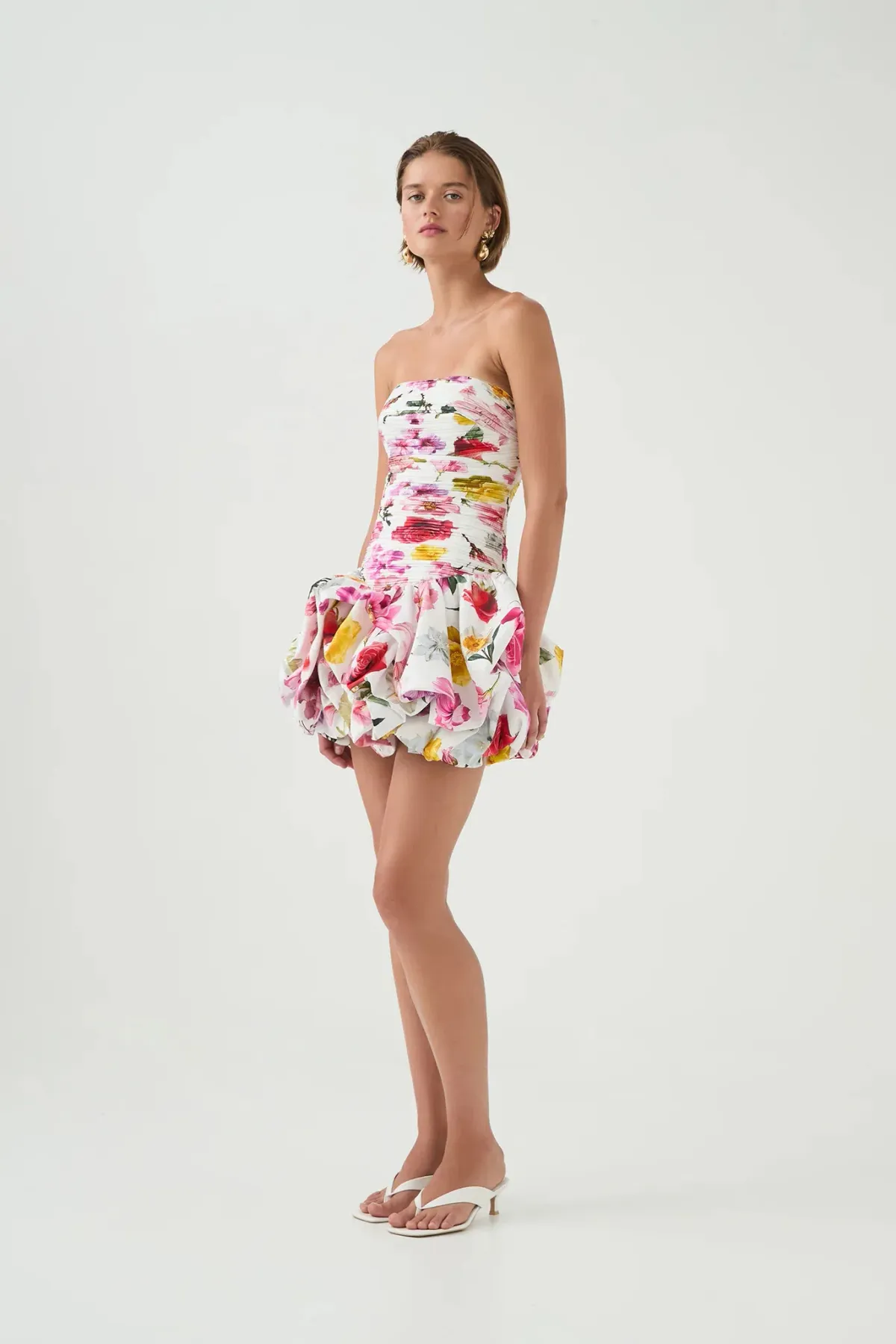 AJE Violette Bubble Hem Mini Dress Floral Size AU 8 - Image 4