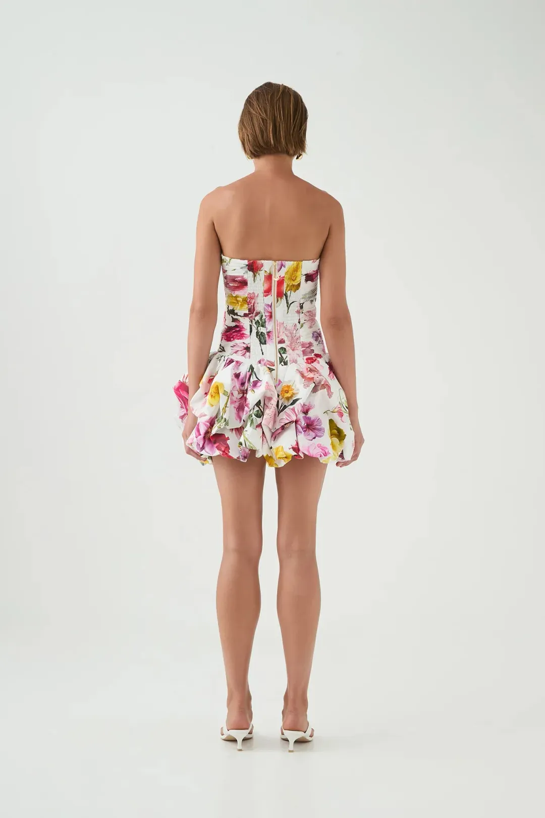 AJE Violette Bubble Hem Mini Dress Floral Size AU 8 for rent on The Volte - main image