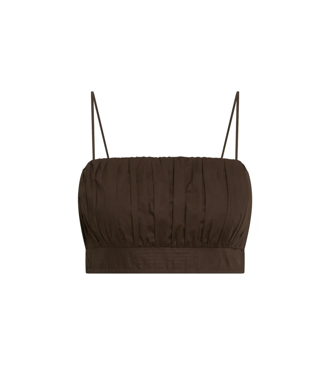 Aje Havana Ruched Top & Bubble Midi Skirt Set in Chocolate Size 6 for rent on The Volte - main image