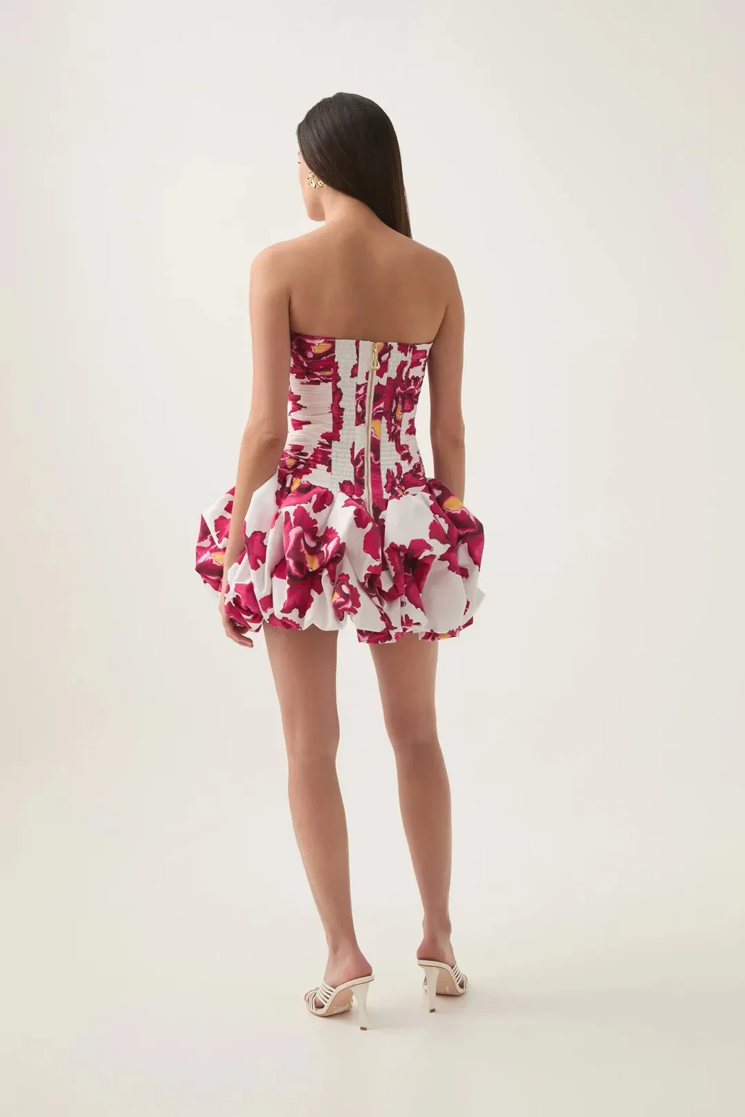 AJE Violette Bubble Hem Mini Dress Boldly Bloom Size AU 8 for rent on The Volte - main image