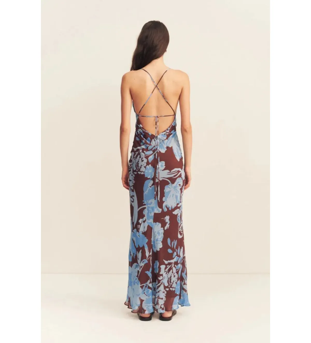 Shona Joy Olson Lace Back Bias Maxi Dress in Arcadian Floral Size AU 10 - Image 3