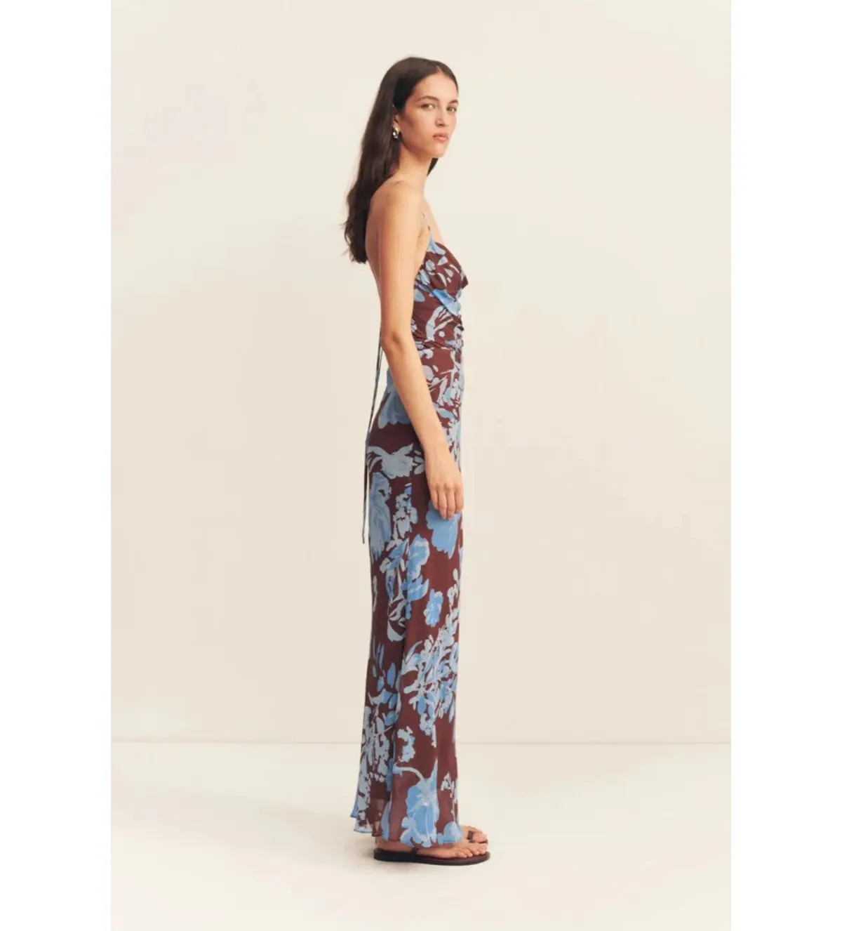 Shona Joy Olson Lace Back Bias Maxi Dress in Arcadian Floral Size AU 10 - Image 2