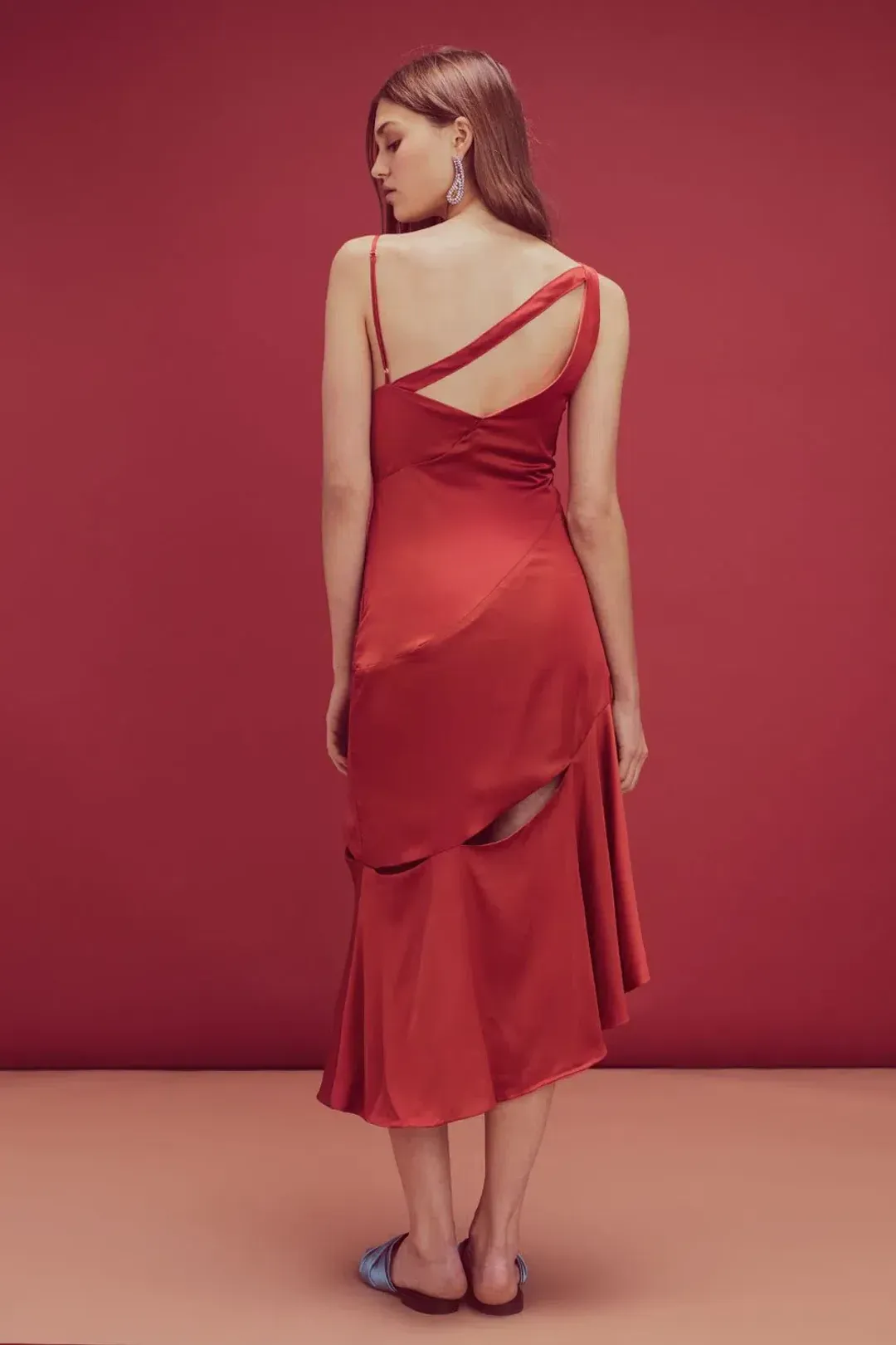 For Love and Lemons Liv Cut Maxi Dress Red Size 10 for rent on The Volte - main image