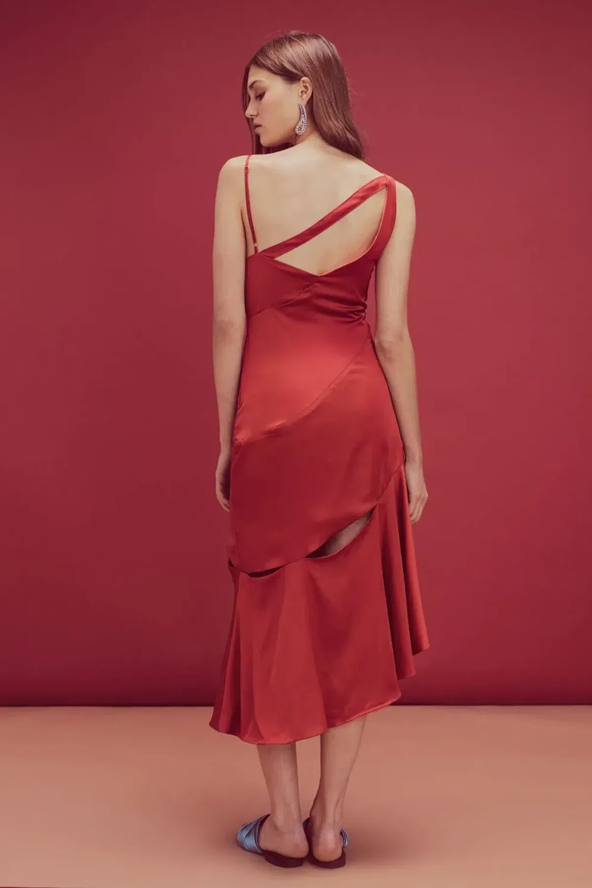 For Love and Lemons Liv Cut Maxi Dress Red Size 10 - Image 3