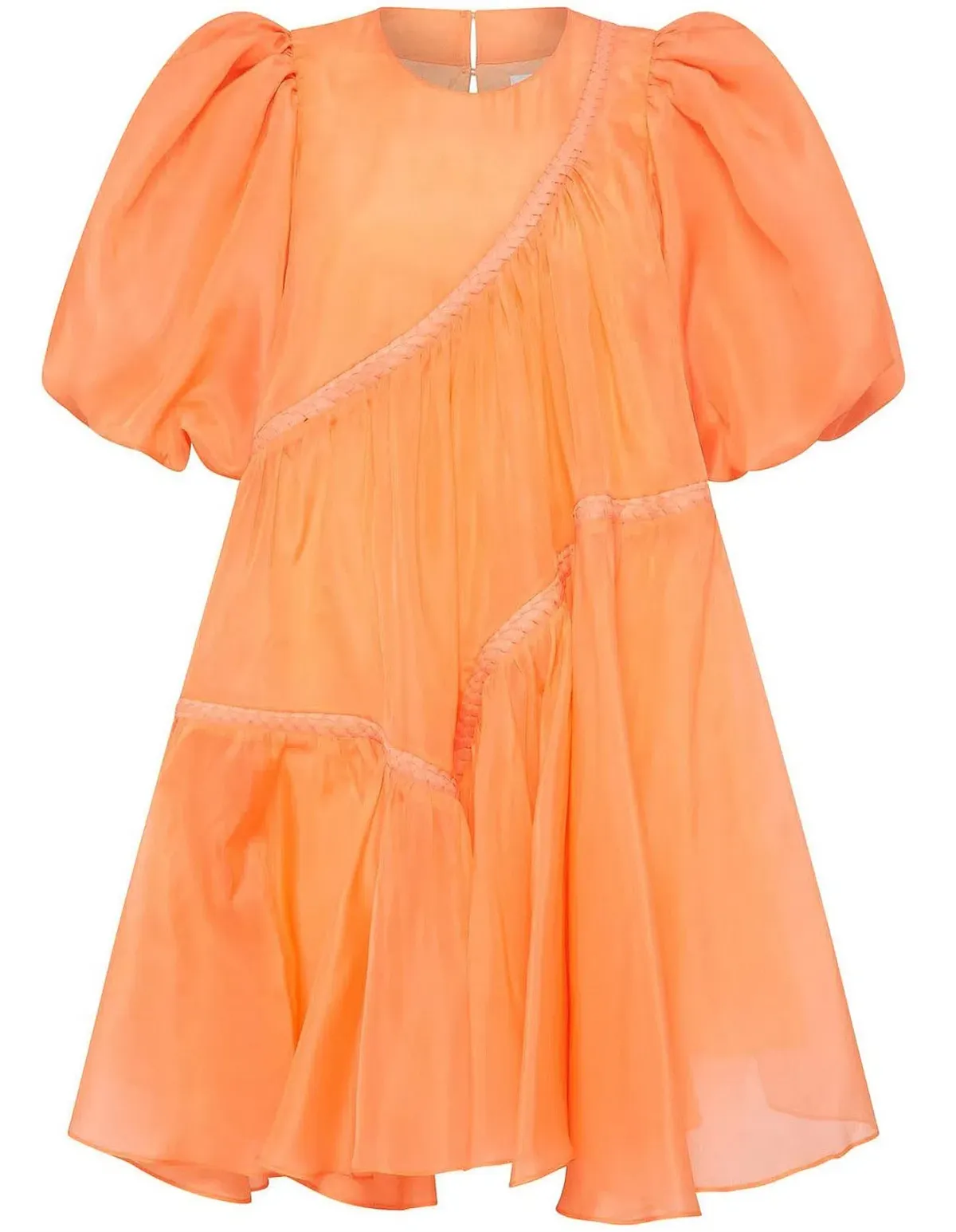 Aje Riviera Puff Sleeve Mini Dress Orange Size 6 - Image 6