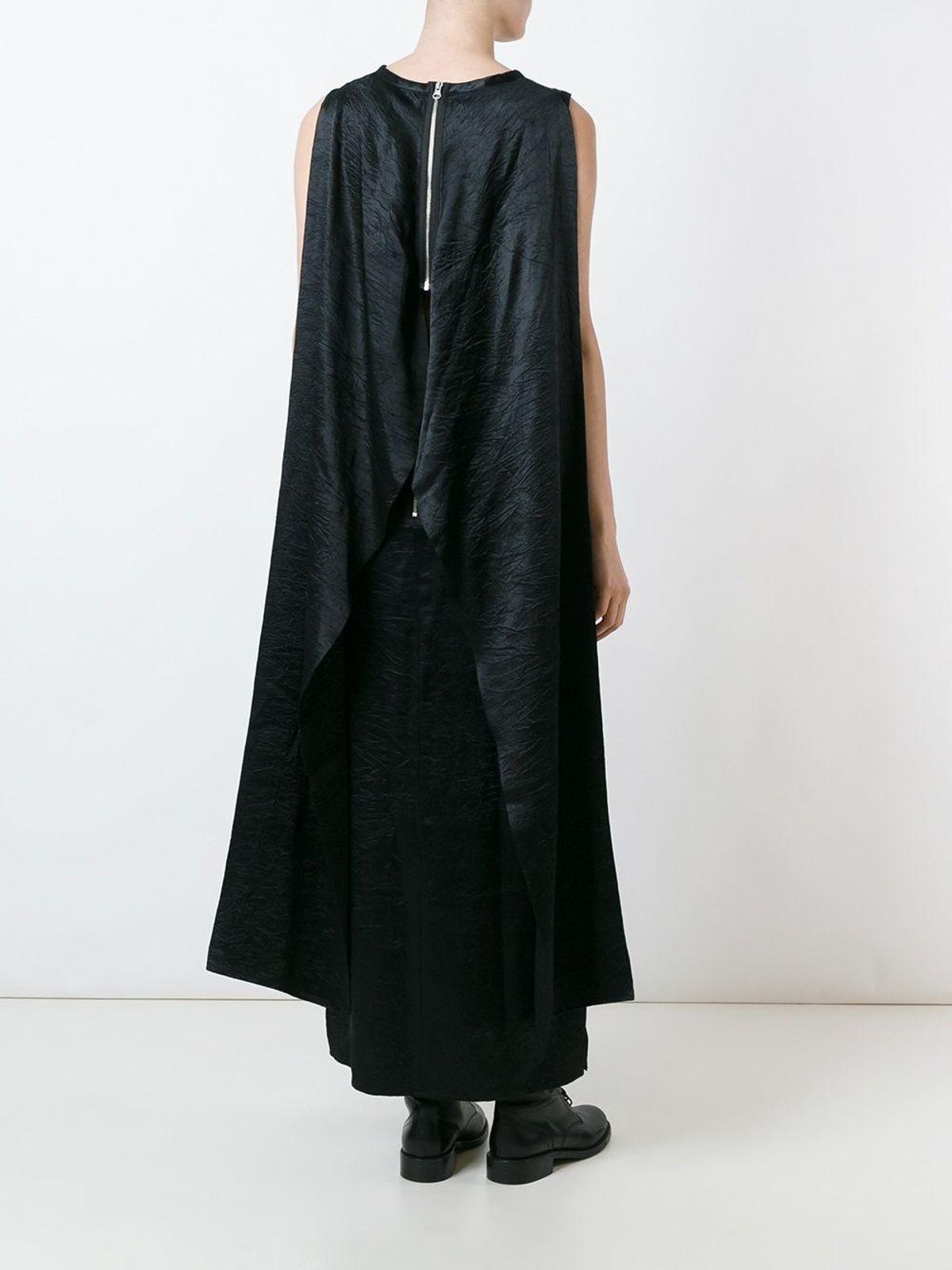 McQ Alexander McQueen Black Maxi Cape Dress size 8 - Image 1