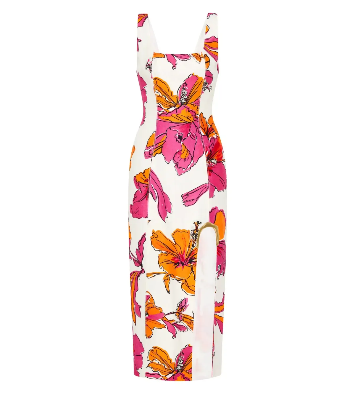 Aje Flourish Midi Dress in Vivid Hibiscus Size AU 6 - Image 5
