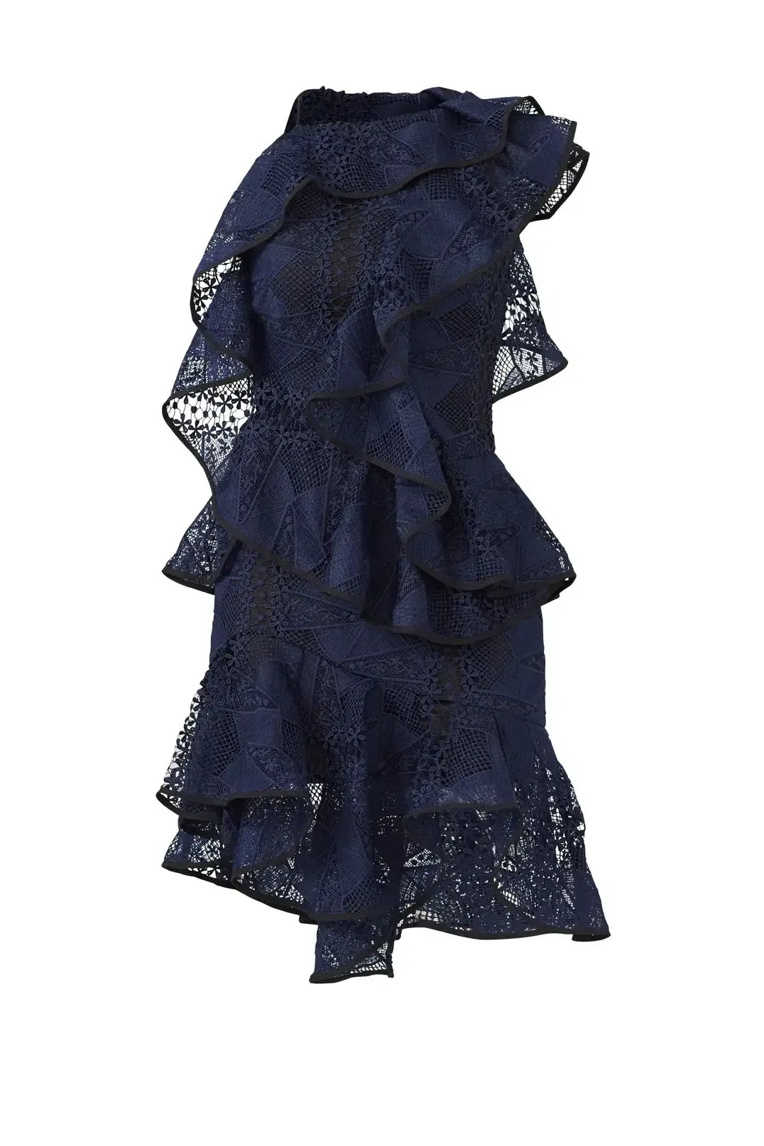 Acler Bentley Lace Mini Dress Navy Size 6 for rent on The Volte - main image