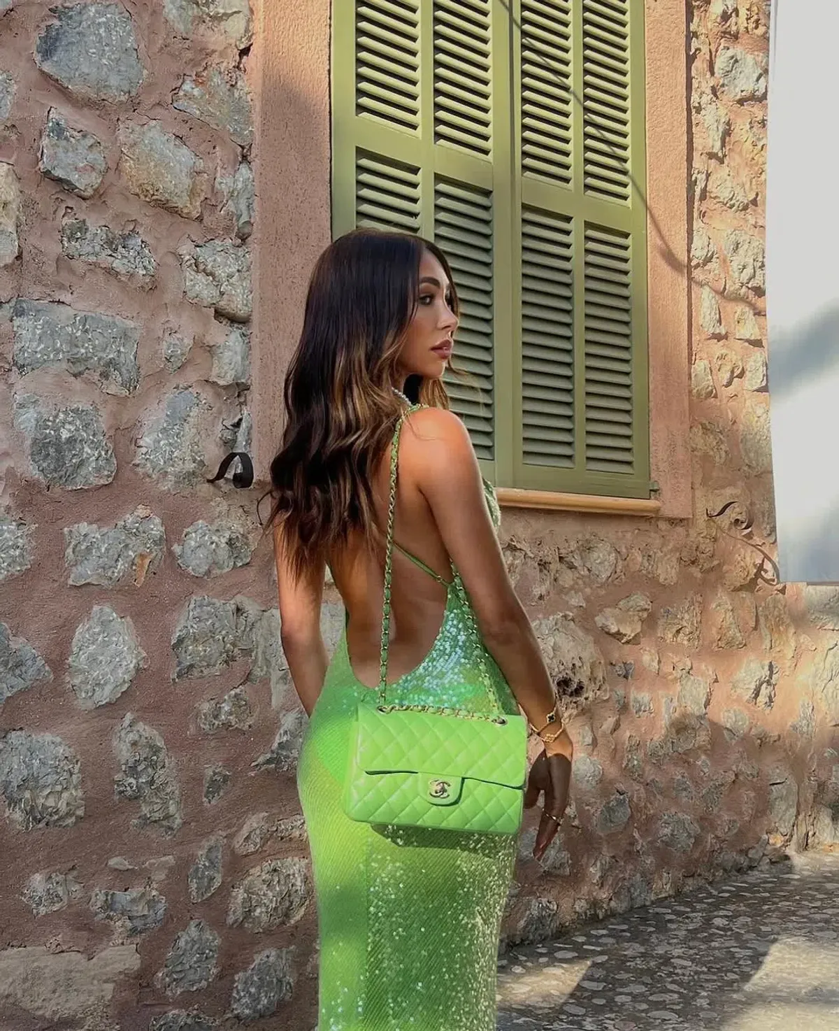 Rat & Boa Gaia Dress Green Sequin Size Small - Image 2