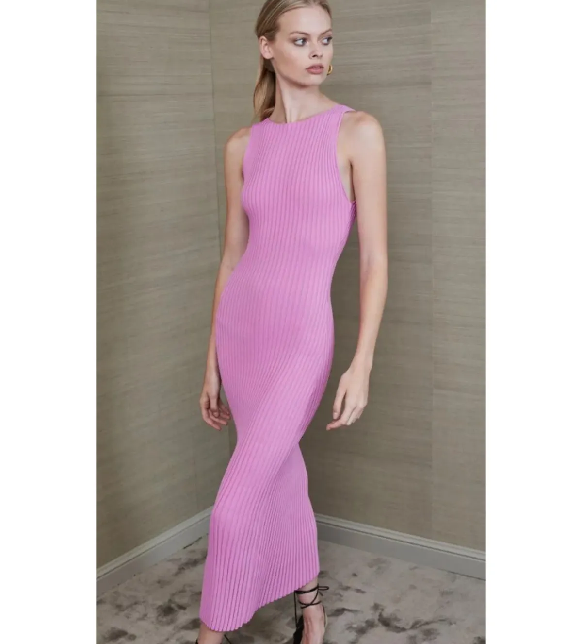 Bec & Bridge  White Water Midi Dress Bubble Gum Pink Size 10  - Image 2