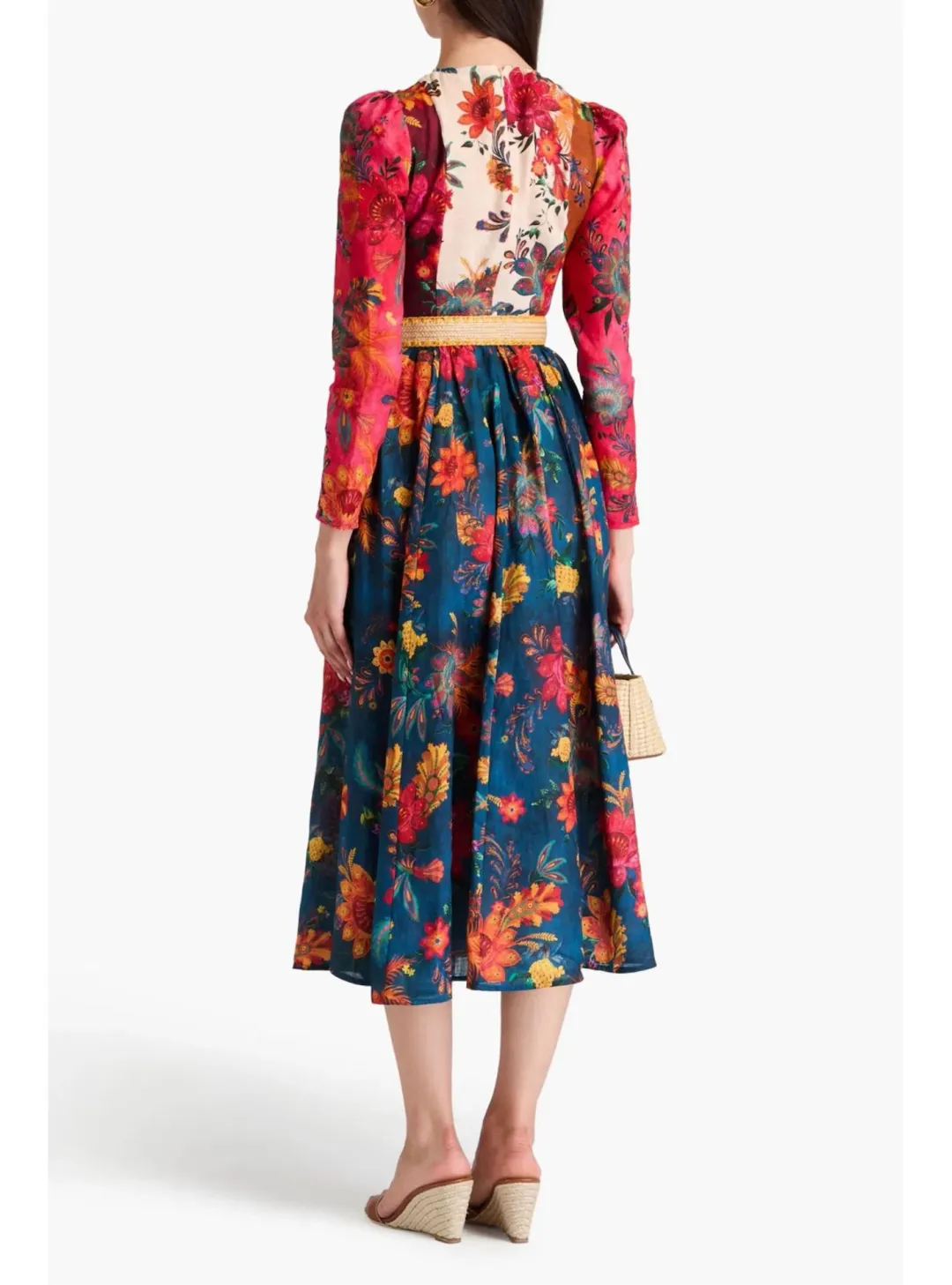 Zimmermann Ginger Long Sleeve Midi Dress in Spliced Size 2 / AU 12 for rent on The Volte - main image