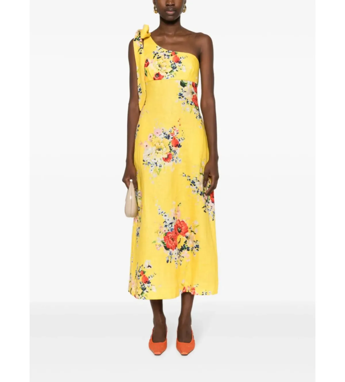Zimmermann Alight Asymmetric Midi Dress in Yellow Floral Size 1 / AU 10 - Image 1