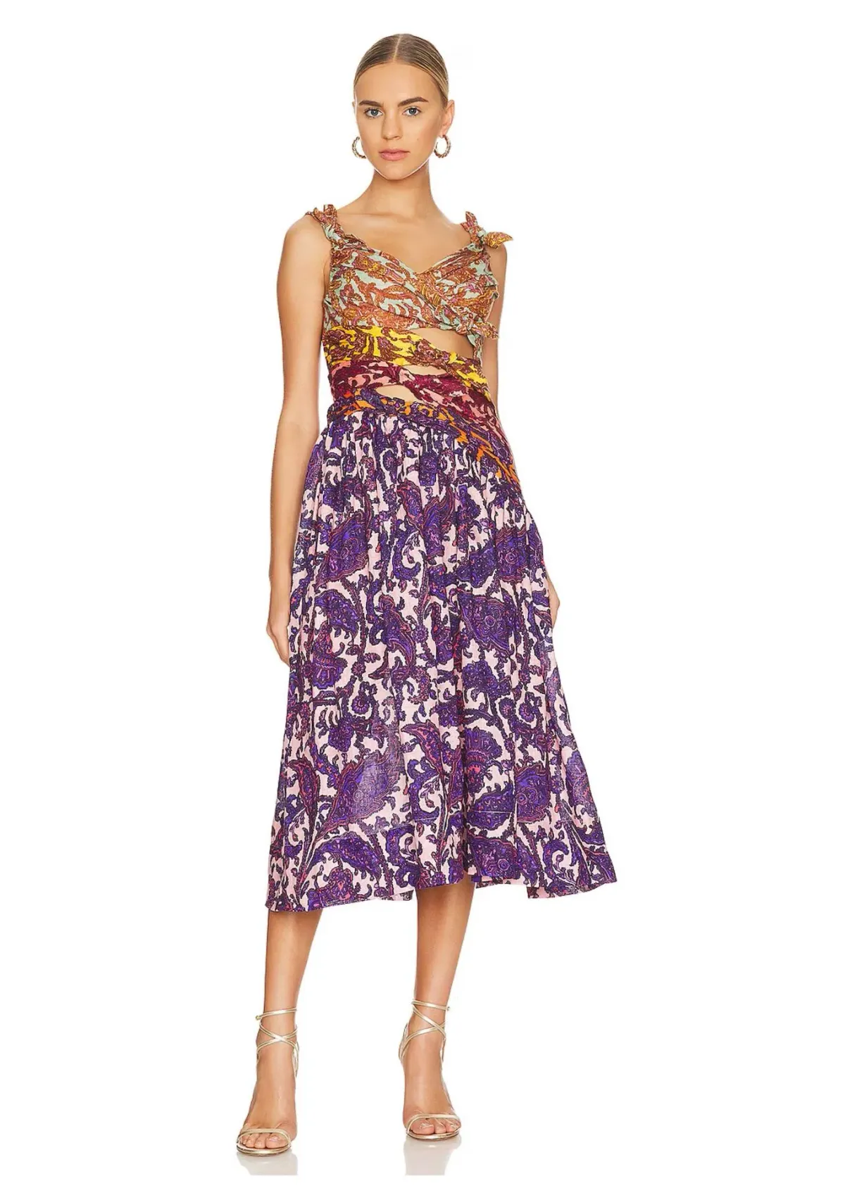 Zimmermann Tiggy Bow Midi Dress Spliced Paisley Size AU 6 - Image 1
