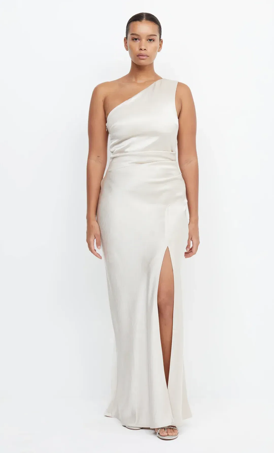Bec + Bridge The Dreamer Asymmetrical Maxi Dress Beige Size 10 for rent on The Volte - main image