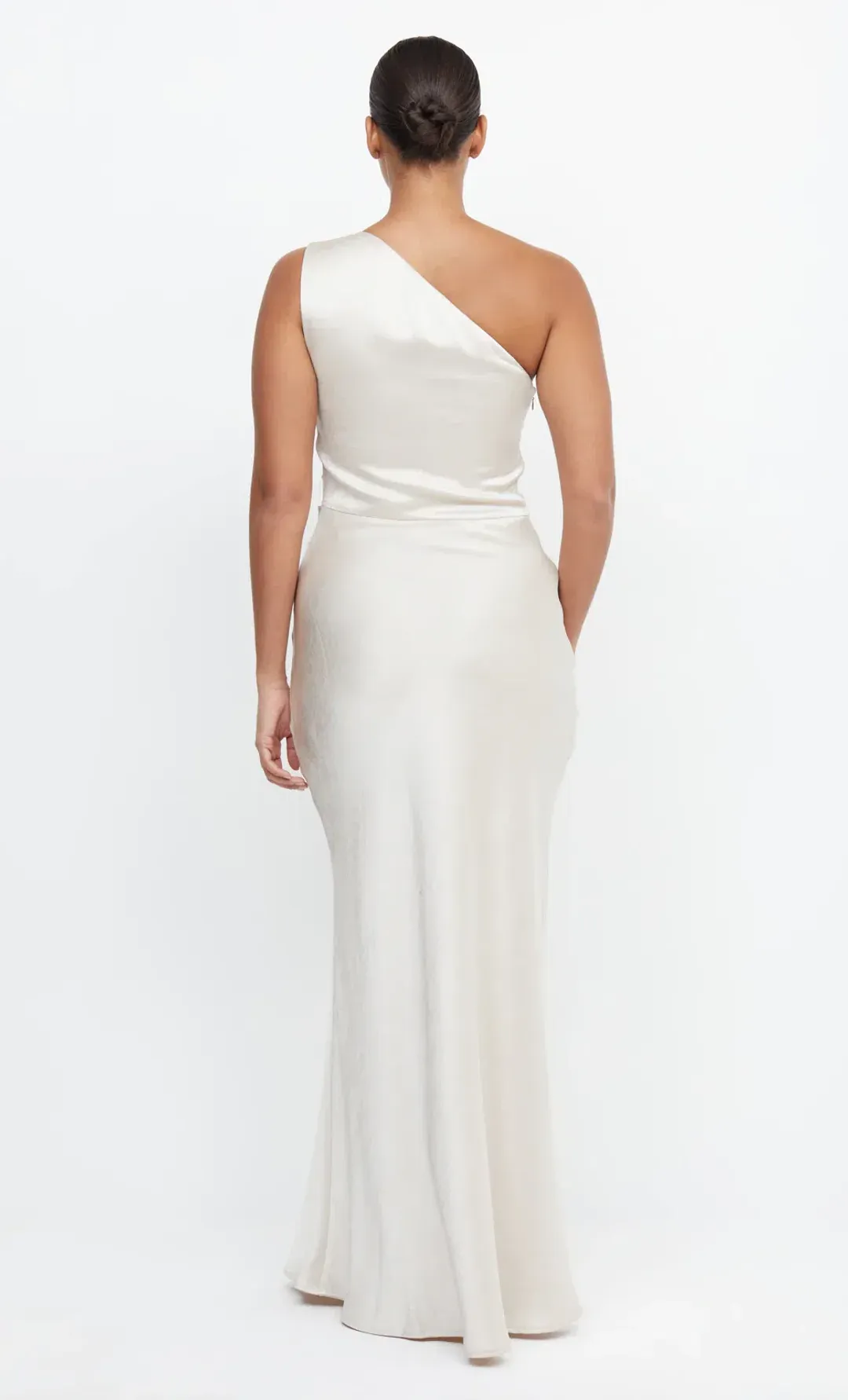 Bec + Bridge The Dreamer Asymmetrical Maxi Dress Beige Size 10 for rent on The Volte - main image