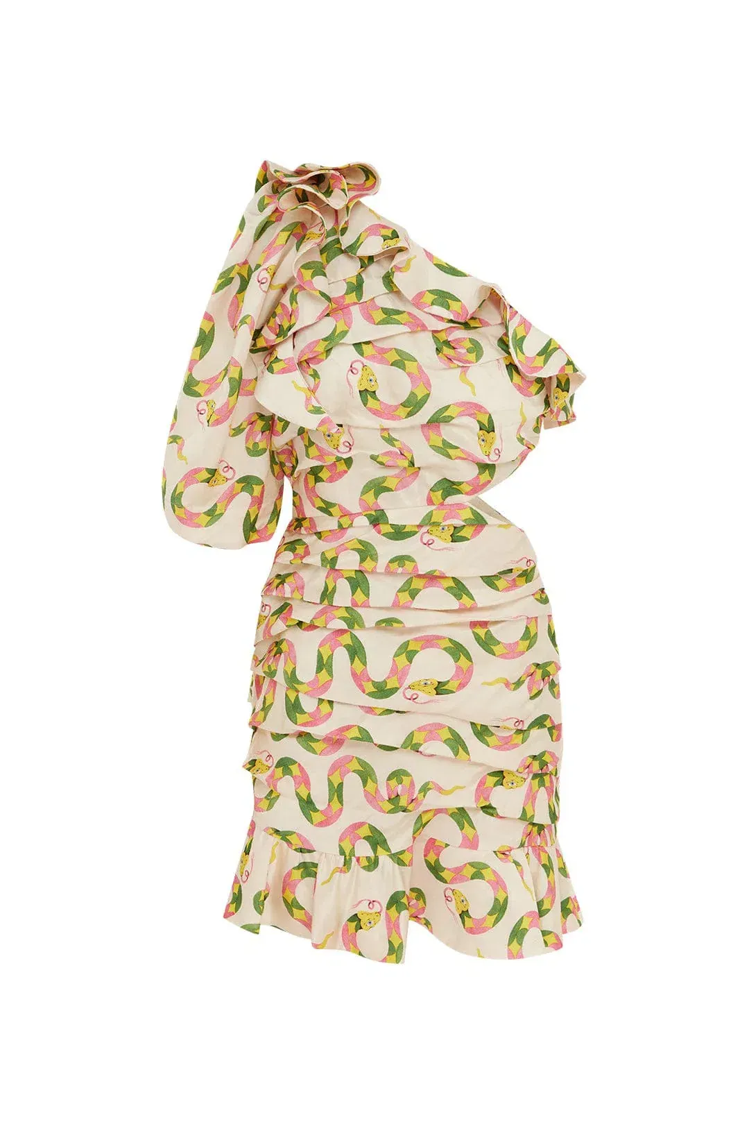 Alemais Seeker One Shoulder Mini Dress Size AU 6 for rent on The Volte - main image