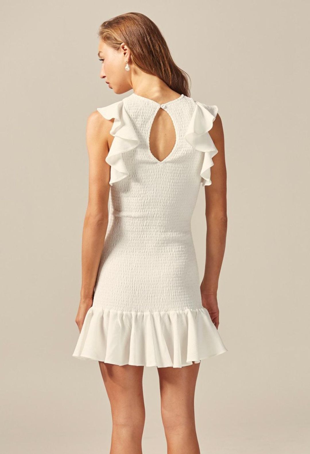 C/MEO Collective Expired Mini Dress Ivory Size M/10 for rent on The Volte - main image