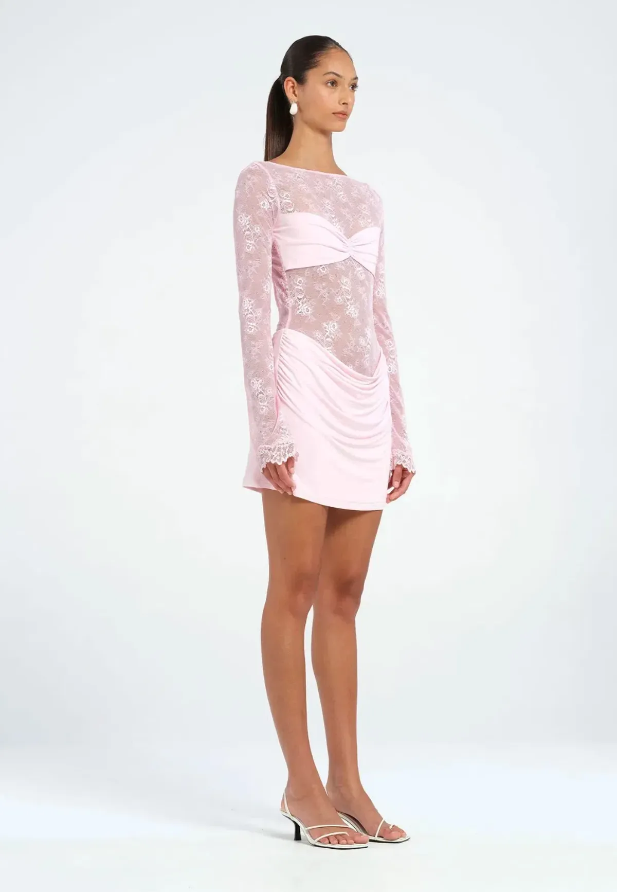 Benni Oskar Mini Dress in Baby Pink Size 6 - Image 5
