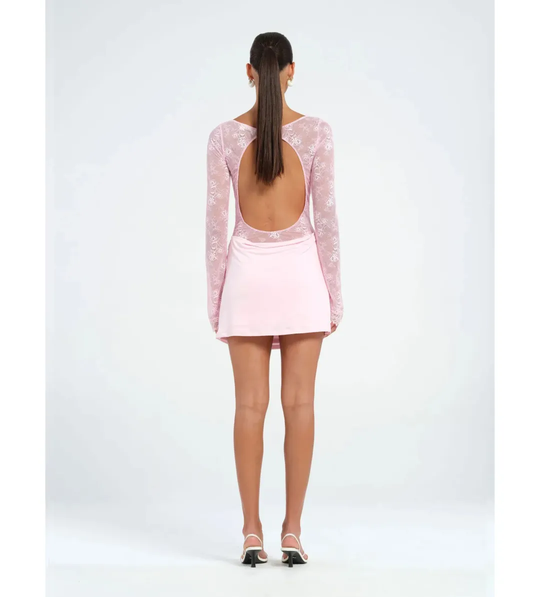 Benni Oskar Mini Dress in Baby Pink Size AU 10 for rent on The Volte - main image