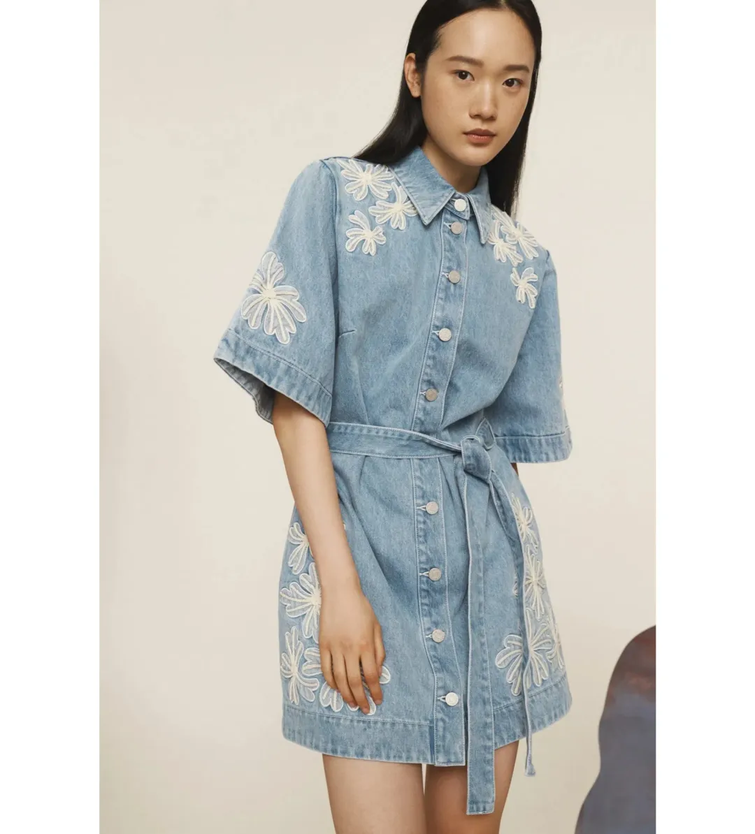 Alemais Charlene Denim Mini Dress Size AU 16  for rent on The Volte - main image