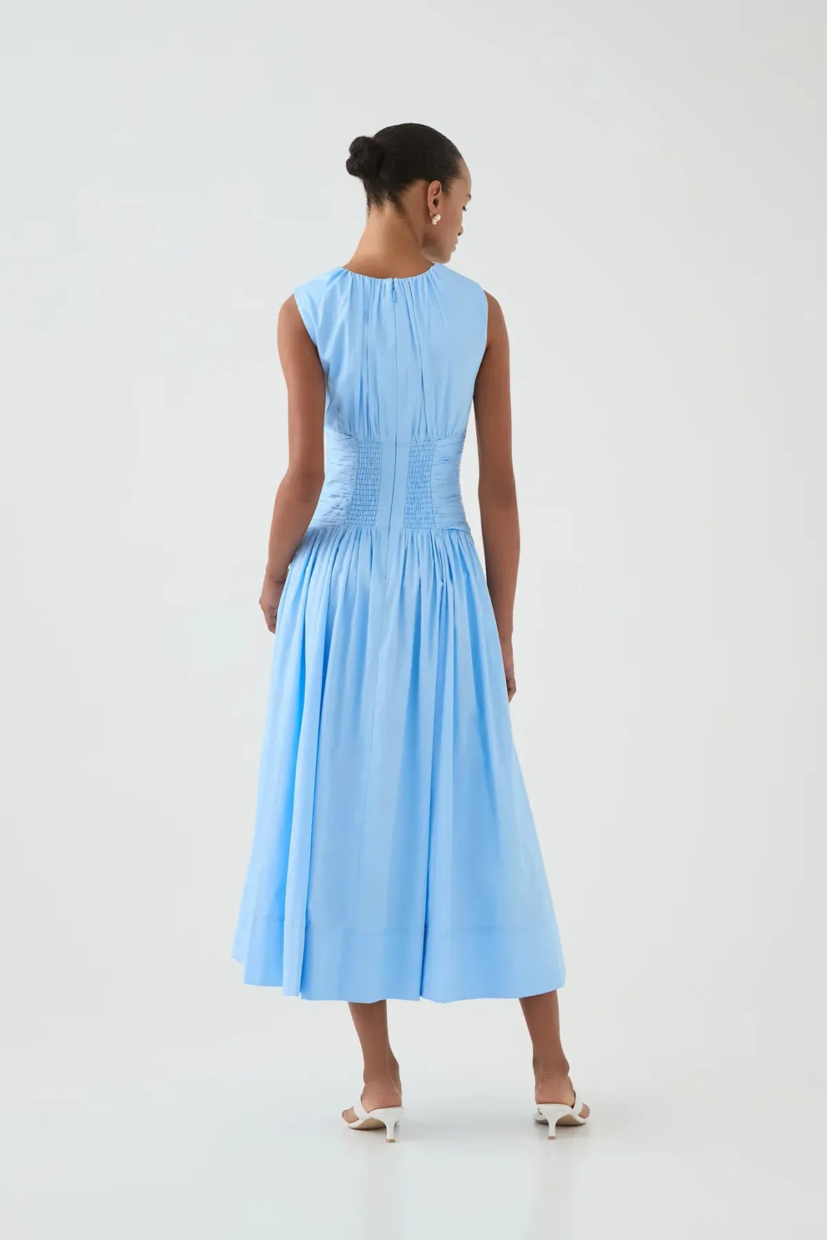 Aje Agatha Knot Midi Dress Powder Blue Size AU 10 - Image 3