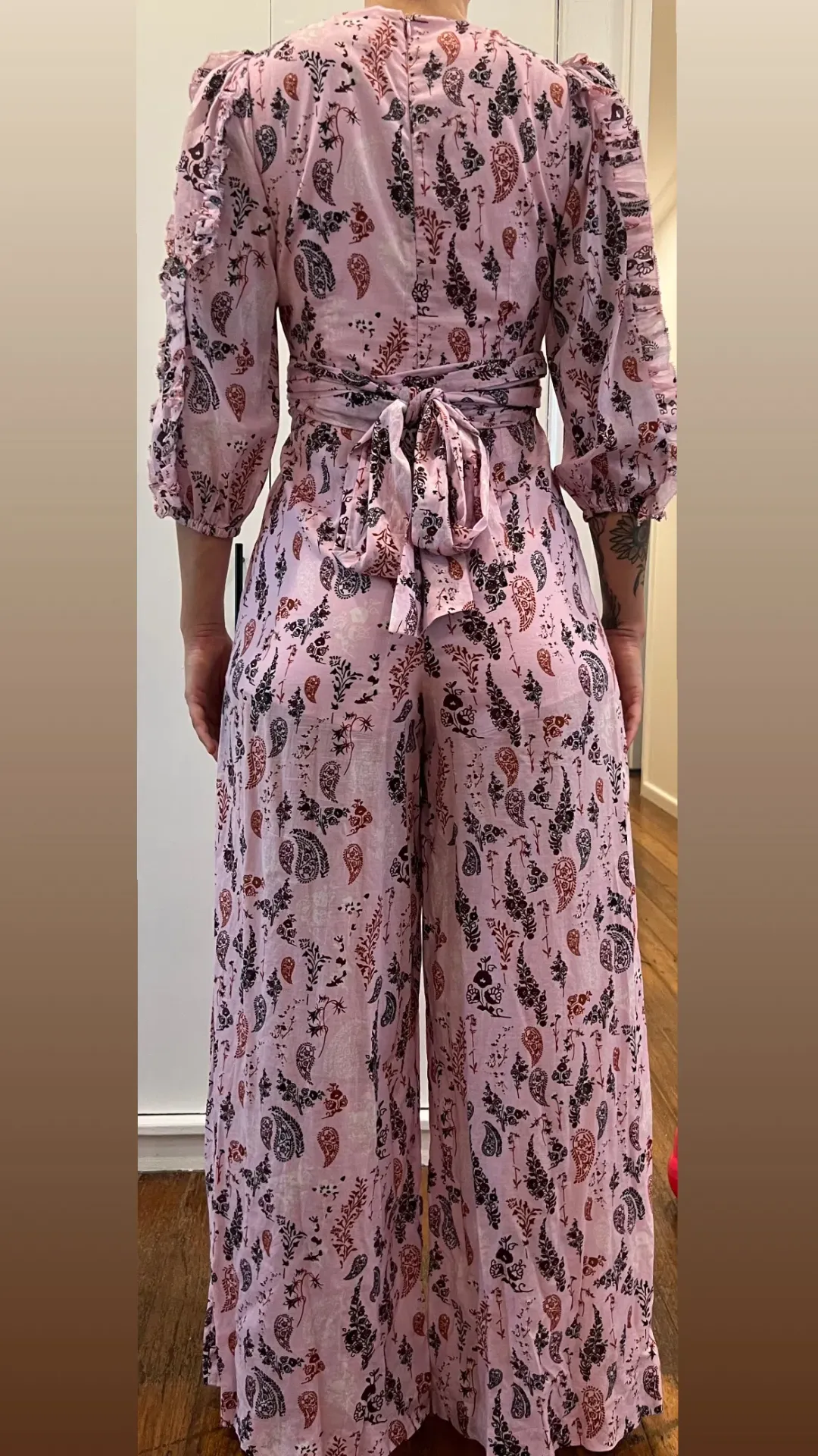 Joslin Jumpsuit Paisley Pink Size AU 10 for rent on The Volte - main image