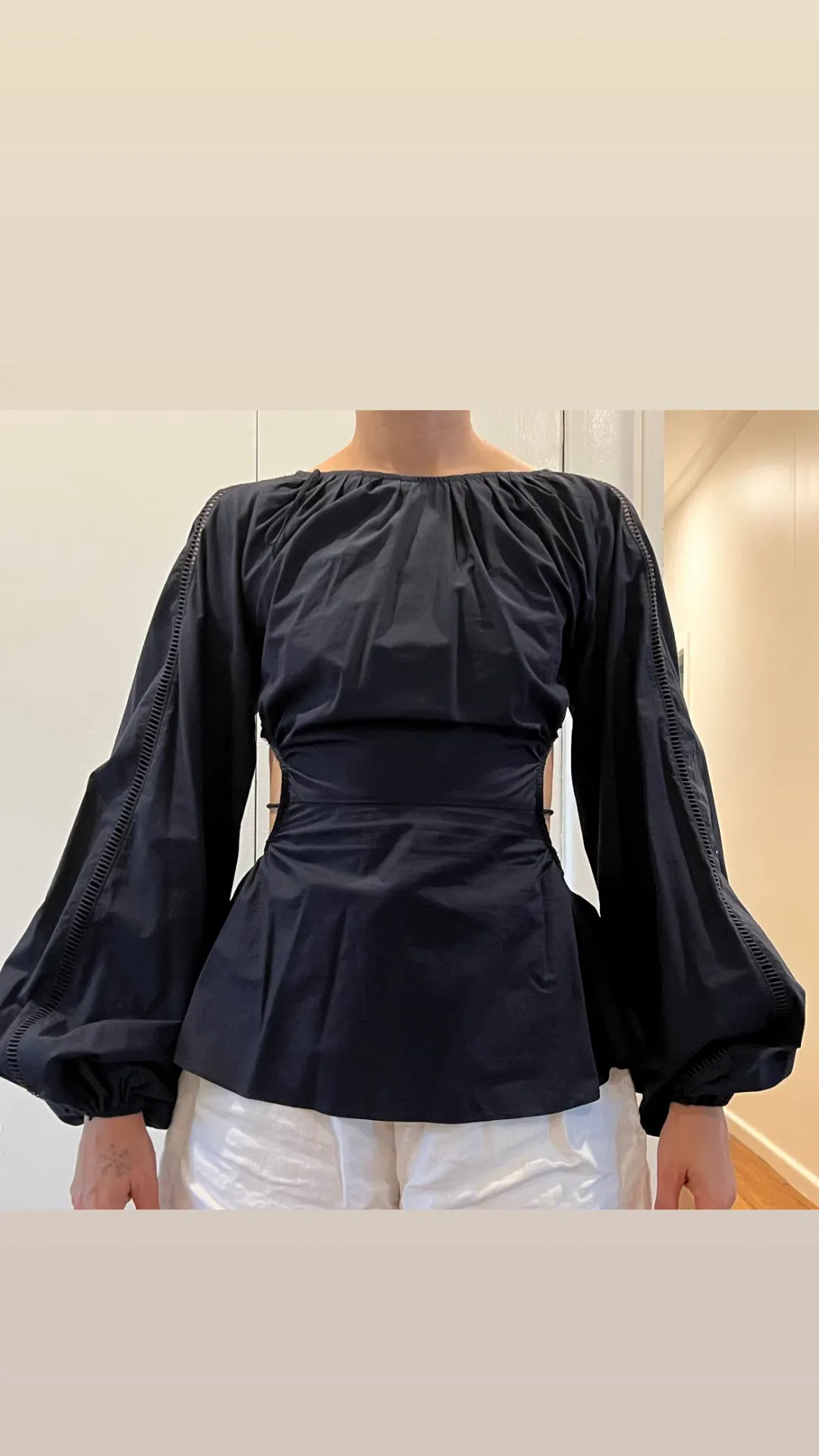 Joslin Studio Navy Blue Long Belle Sleeves Size AU 8 for rent on The Volte - main image