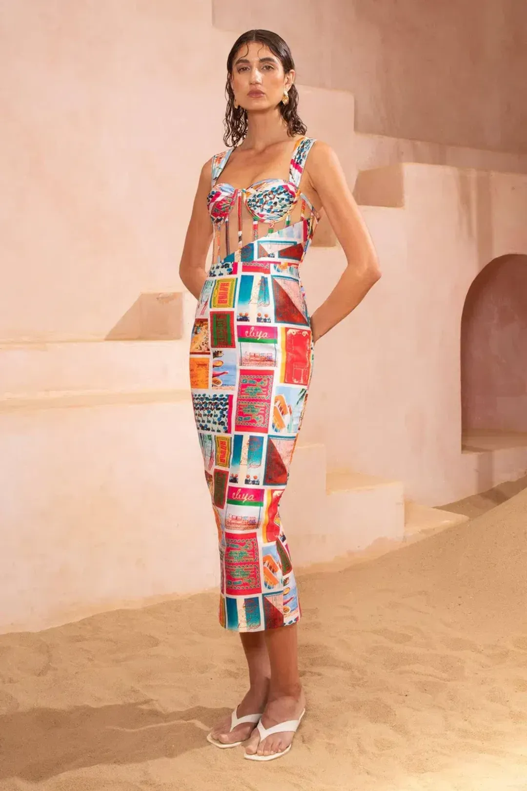 Eliyah The Label Lipari Midi Dress Size XS / Aus 6 for rent on The Volte - main image