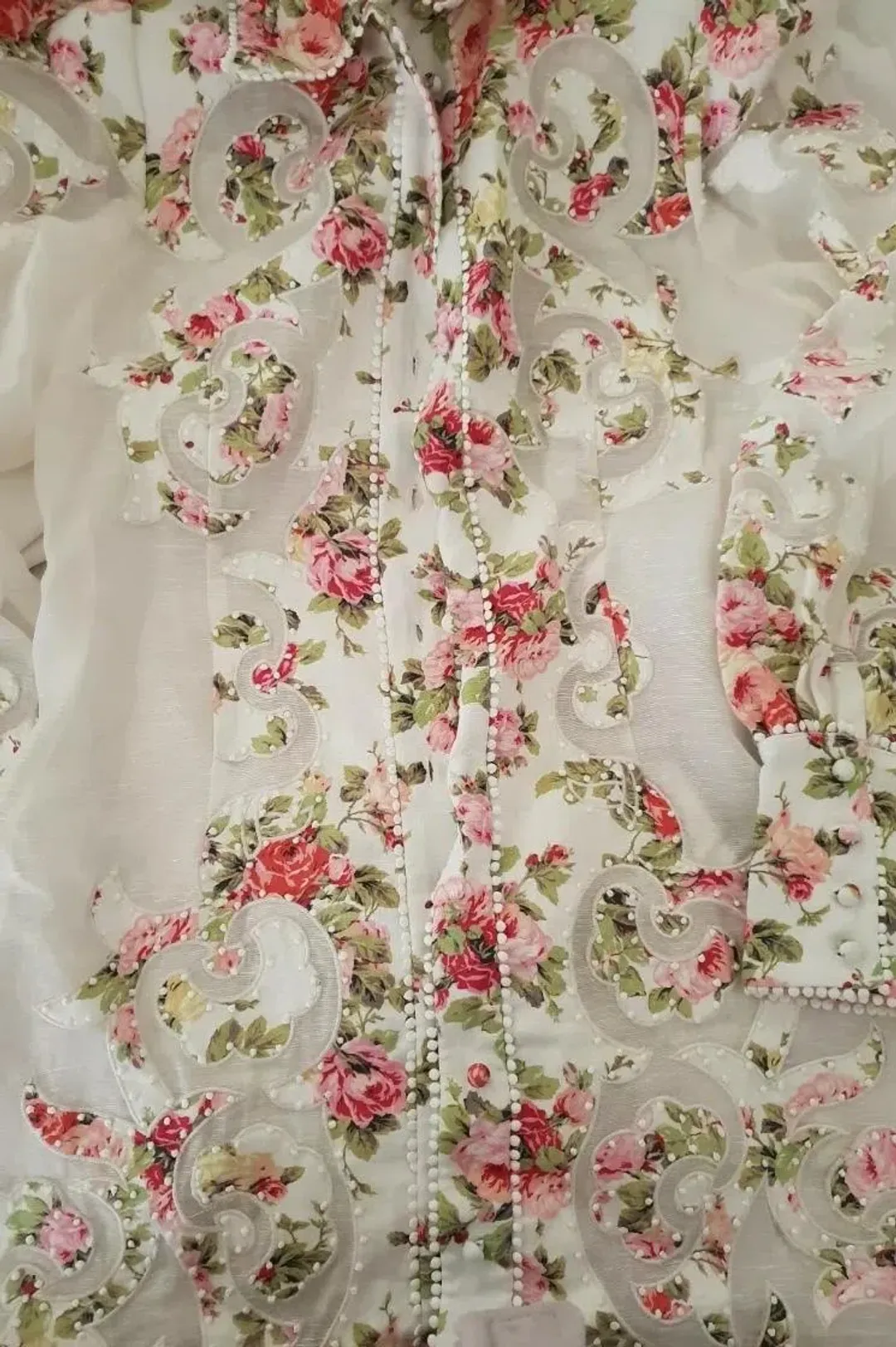 Zimmermann Radiate Applique Shirt Mini Dress Floral Size 2 / Aus 10 for rent on The Volte - main image