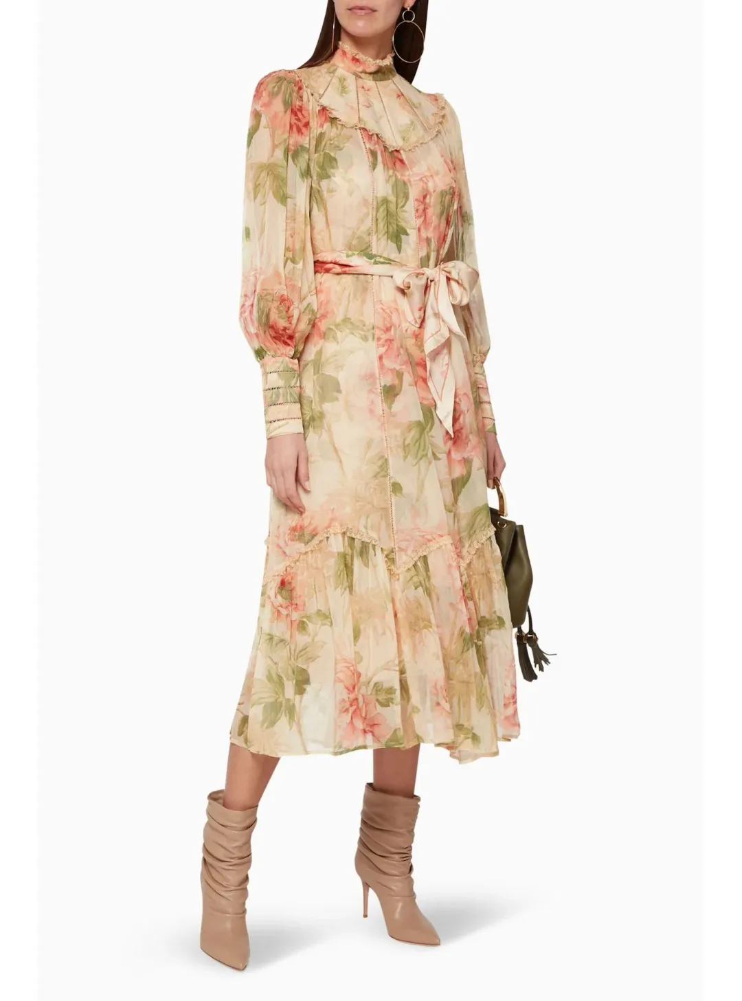 Zimmermann Espionage Swing Yoke Midi Dress in Antique Peony  Size 1 / AU 10 for rent on The Volte - main image