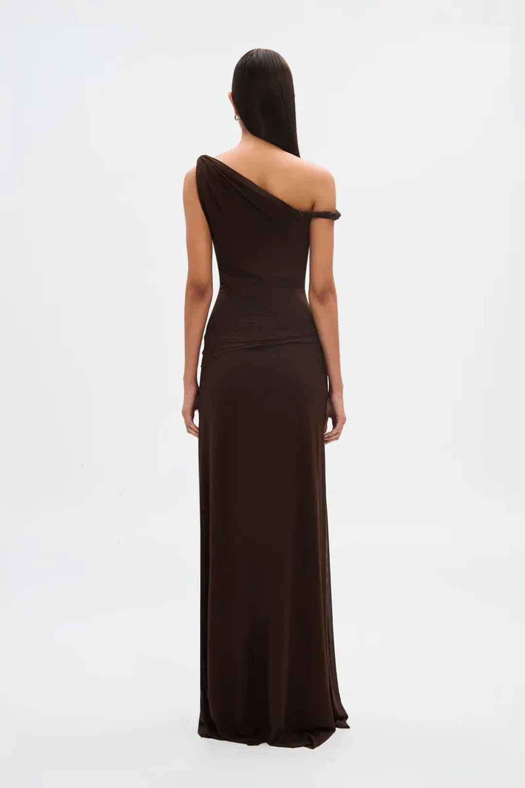 Misha The Sisal Mesh Dress ESPRESSO Size 10 for rent on The Volte - main image