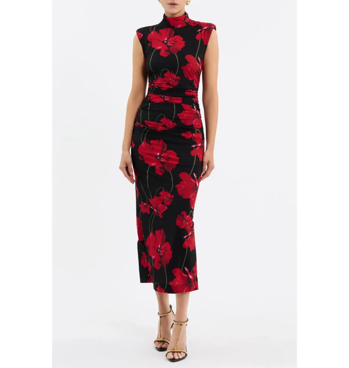 Rebecca Vallance Poppy Fields Midi Dress Floral Print Size AU 12 - Image 1