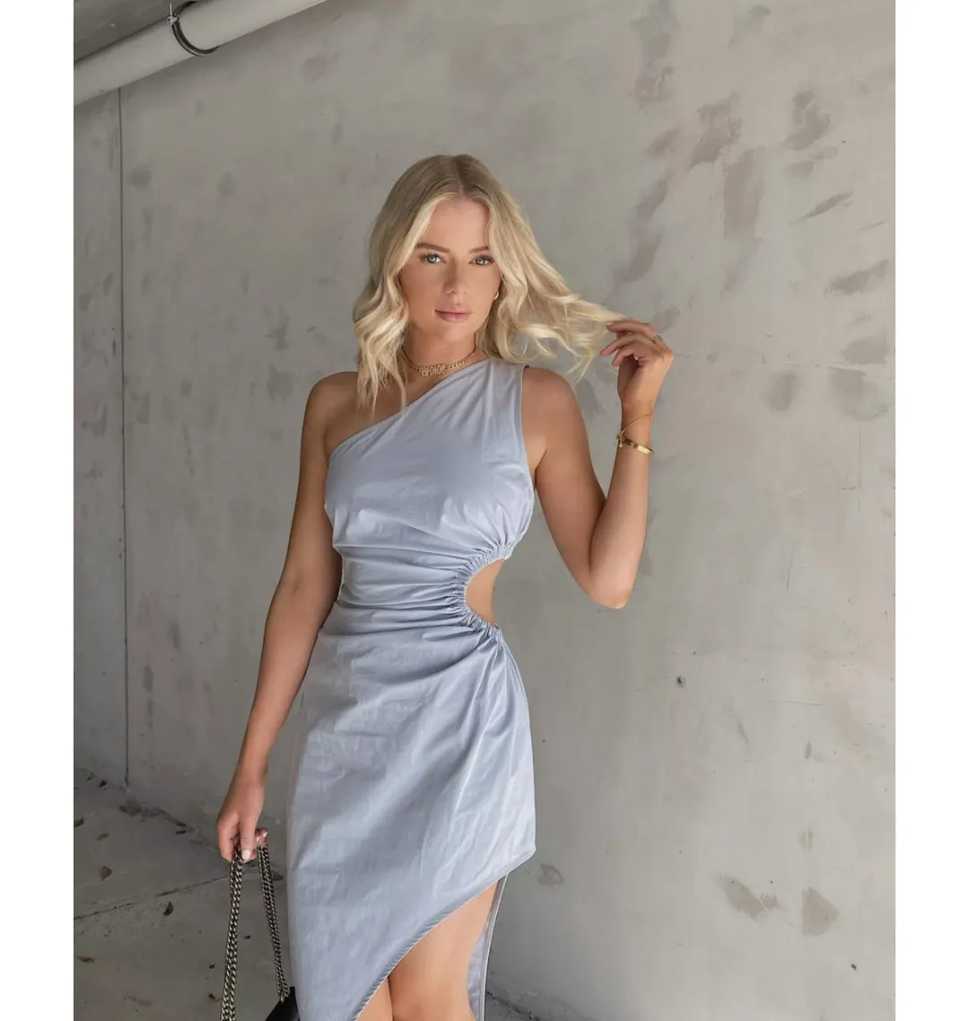 Natalie Rolt Frida Midi Dress Sky Blue Size 3 / AU 12 for rent on The Volte - main image