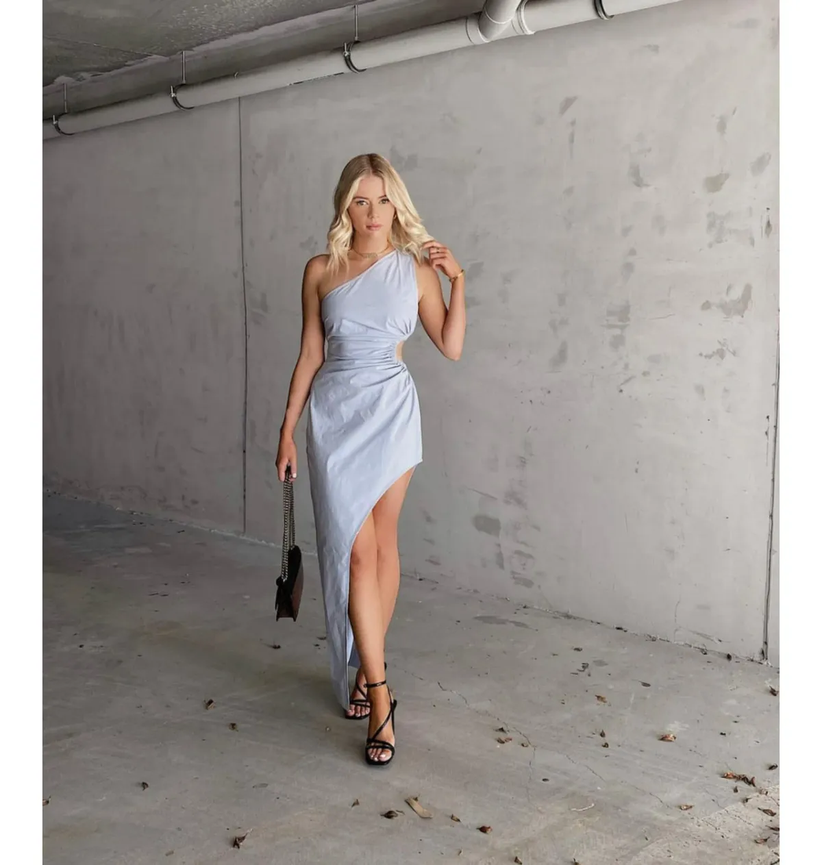 Natalie Rolt Frida Midi Dress Sky Blue Size 3 / AU 12 - Image 1