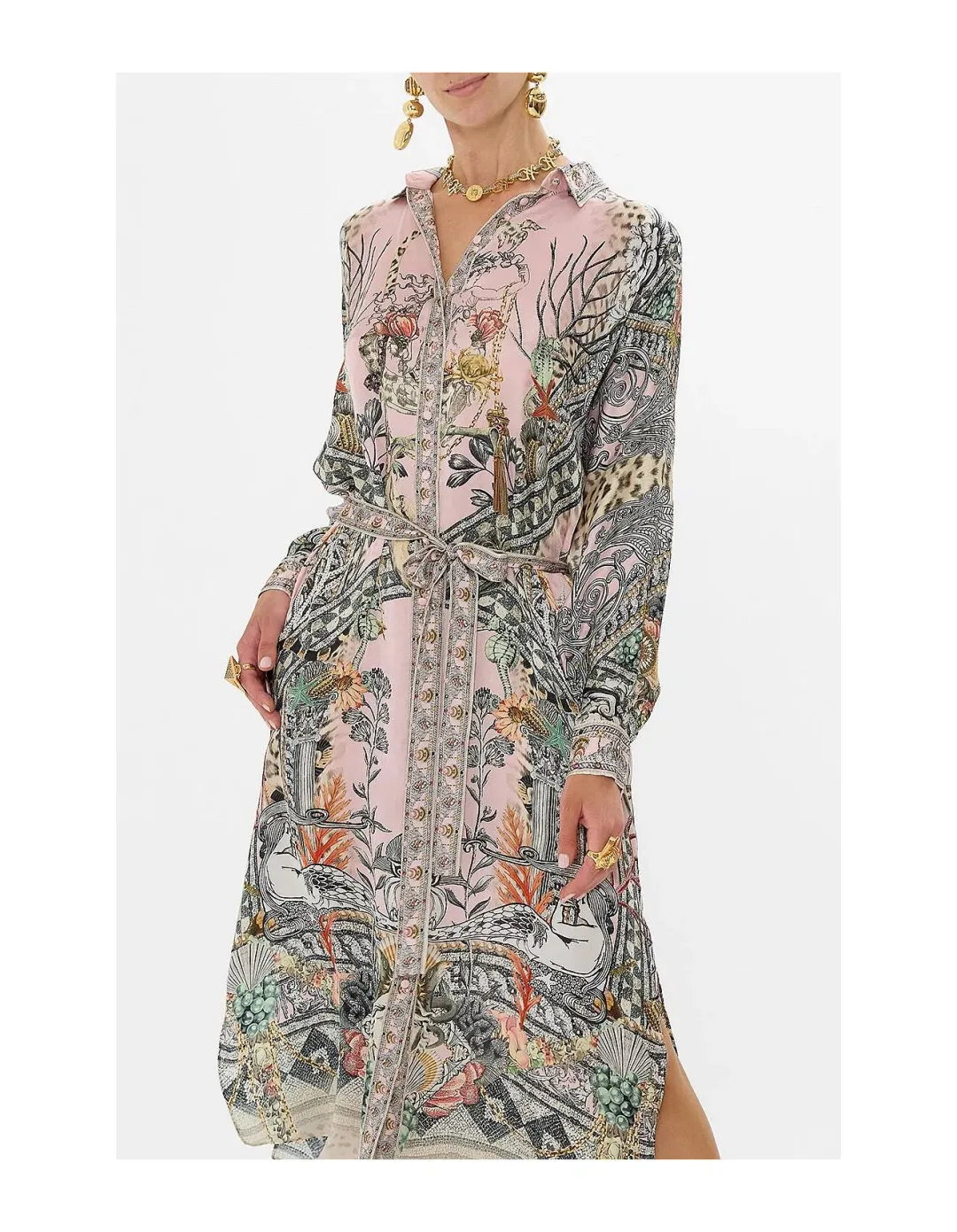 Camilla Collared Button Through Midi Dress Cave of Wonders Size XL / AU 14 for rent on The Volte - main image