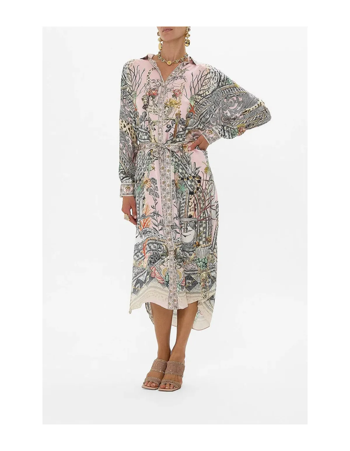 Camilla Collared Button Through Midi Dress Cave of Wonders Size XL / AU 14 - Image 4