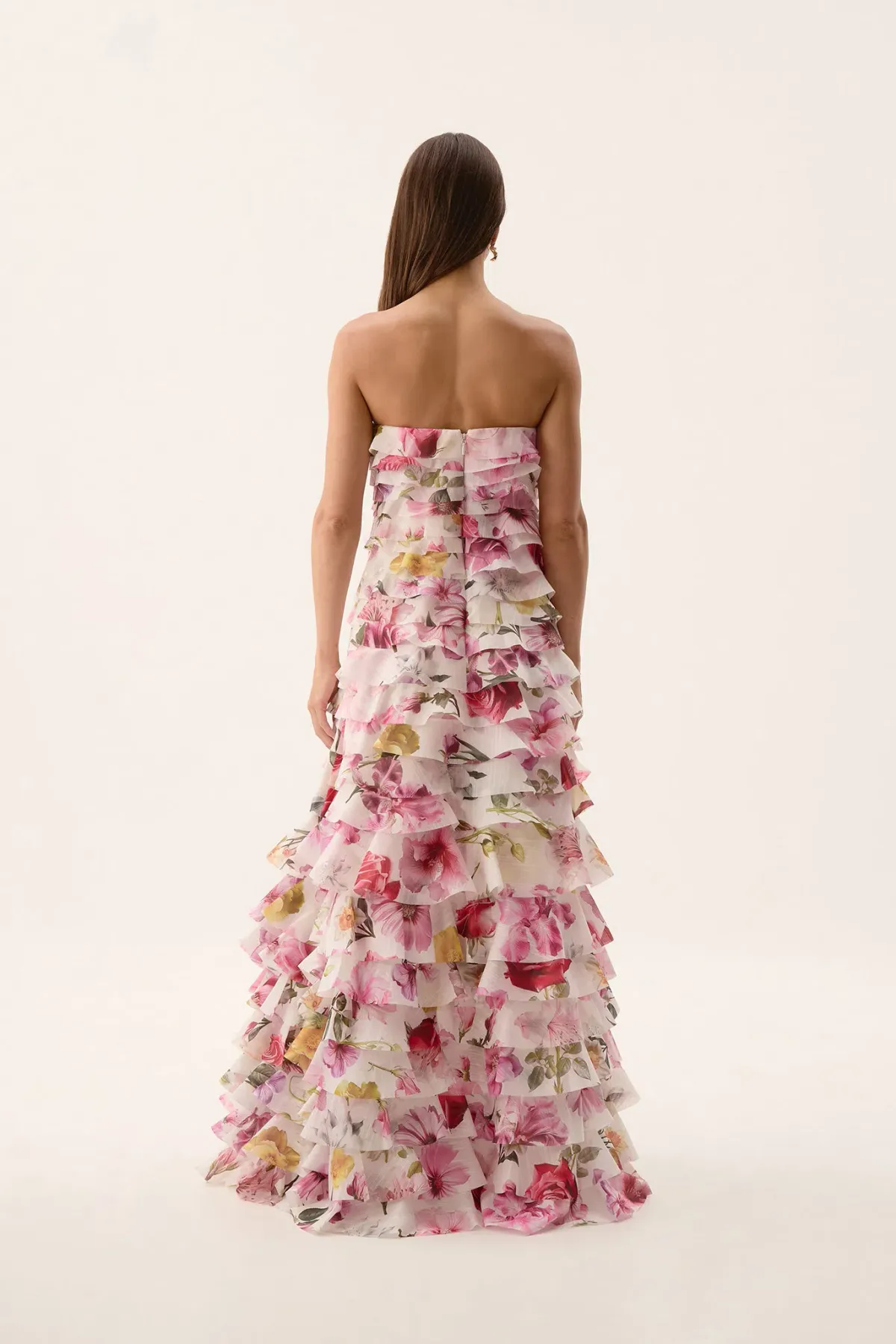 Aje Fleur Pleated Gown Dress Collage Floral Size 10  - Image 3