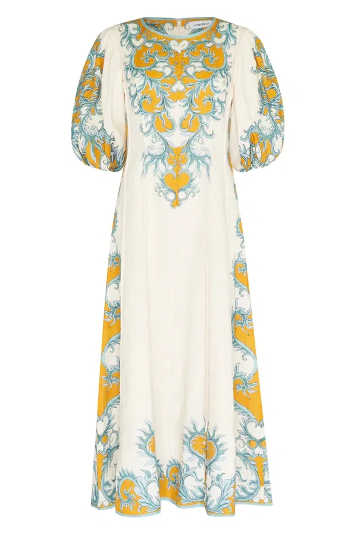 Antipodean Paloma Pin Tuck Dress in Dandelion and Steel Size 10 - Image 5