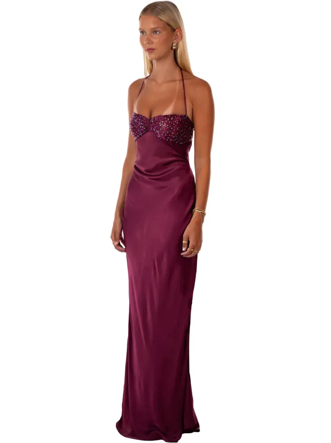 I Am Delilah Jade Maxi Dress Berry Size S / AU 8-10 for rent on The Volte - main image