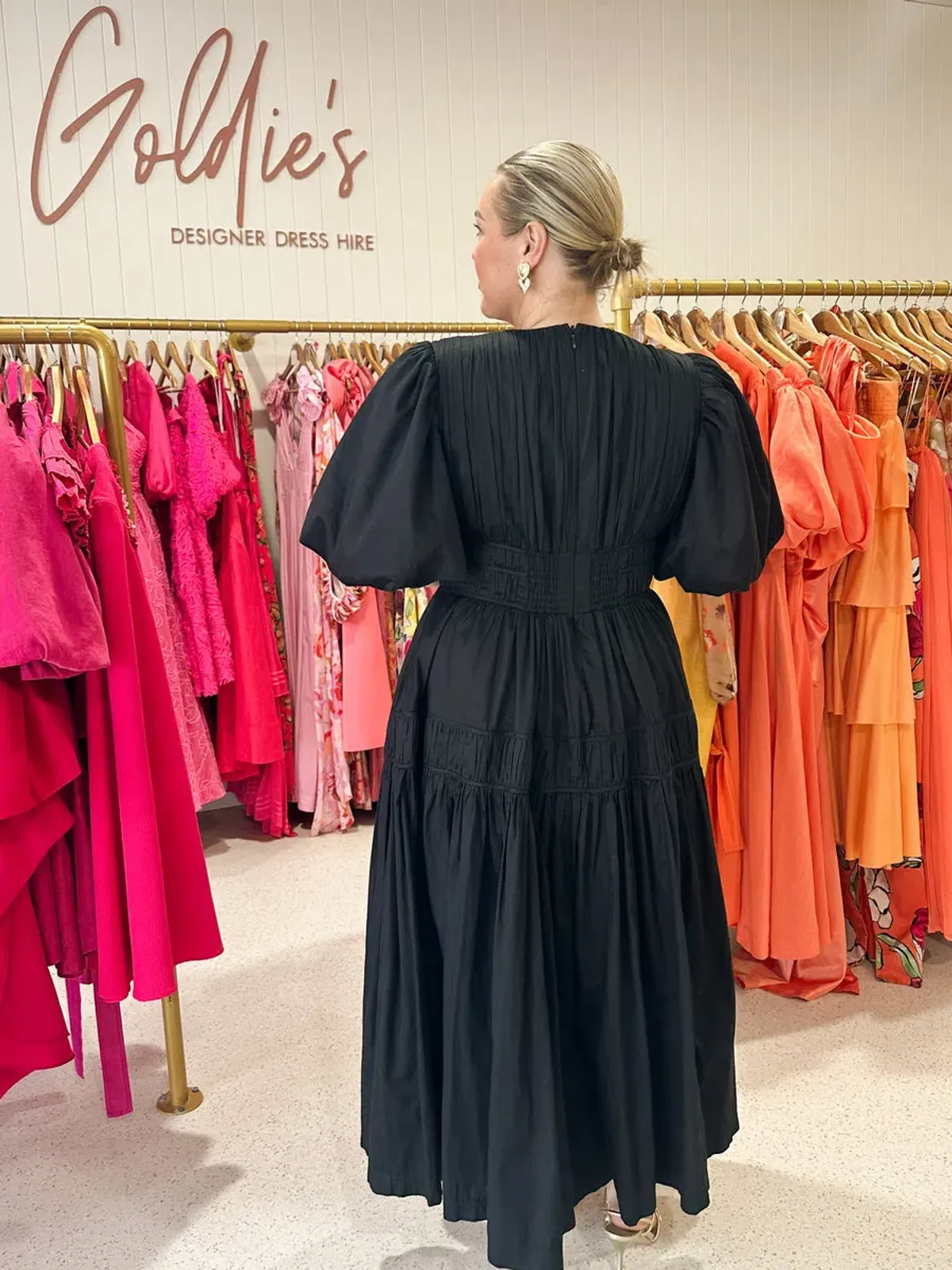 Aje Fallingwater Ruched Midi Dress Black Size XXL/AU 16 - Image 2